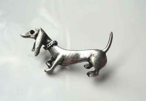 Unusual pewter dachshund - pewter, pin