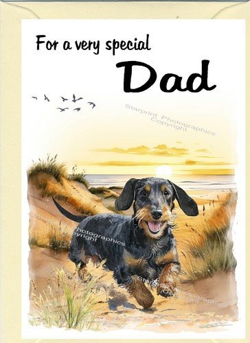 Dachshund wire dog blank card - dachshund,