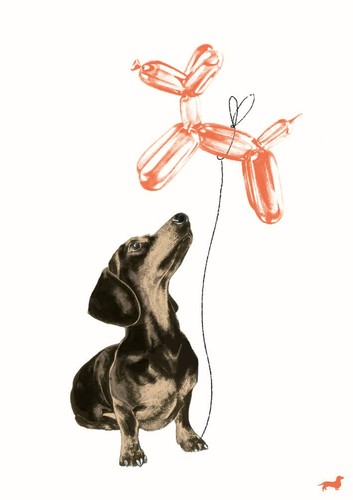 Cute birthday card sausage dog - cute,