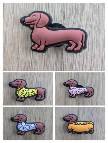 Dachshund dog shoe charms - dog,