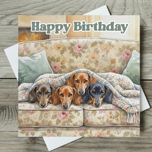 Dachshund birthday card - birthday,