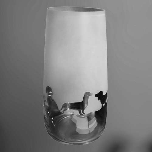 Dachshund vase 30cm - 30cm, crystal